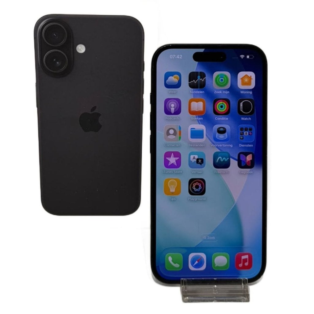 iPhone 16 128GB Zwart Accu:82% Nette Staat in Doos, 128 GB, Zwart, IPhone 16, Ophalen of Verzenden
