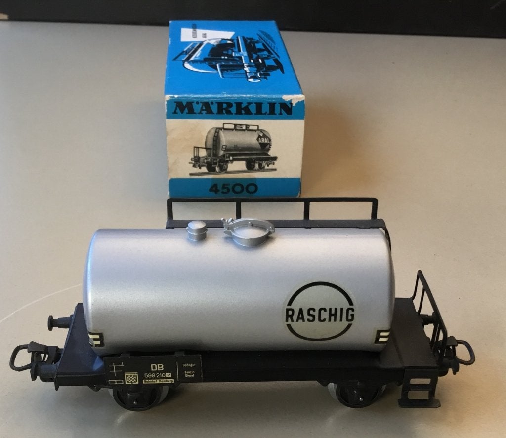 MäRKLIN HO # 4500.69701 RASCHIG Ketelwagen als N in doos, Wisselstroom, Wagon, Ophalen of Verzenden, Zo goed als nieuw