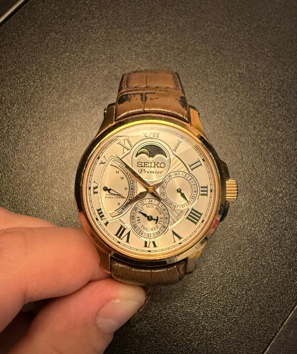 Seiko Premier SRX008P1 – Kinetic Direct Drive, Polshorloge, Ophalen of Verzenden, Overige materialen, Seiko