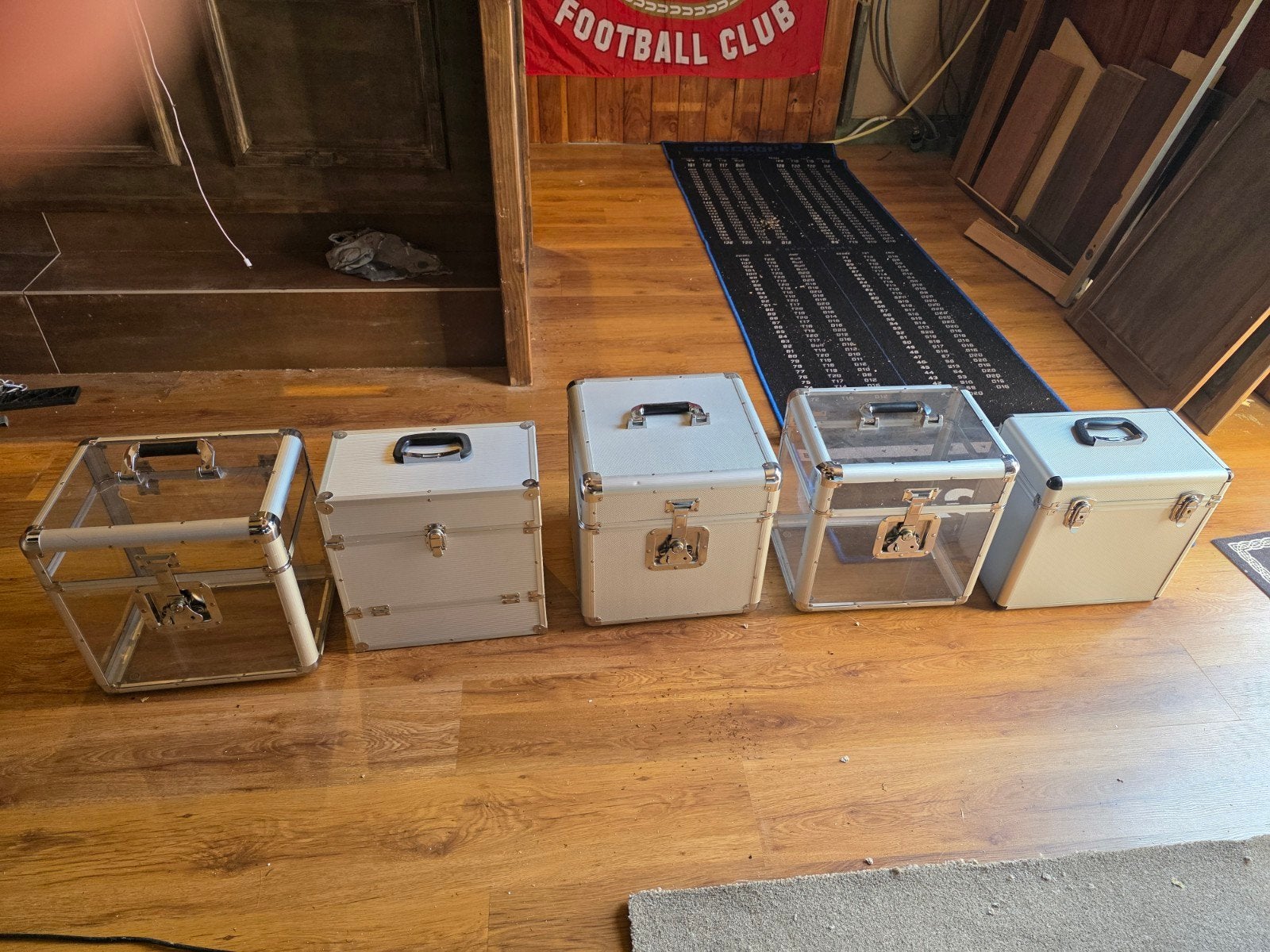 Aluminium/transparante kisten , voor lps, Ophalen, Gebruikt, Overige instrumenten