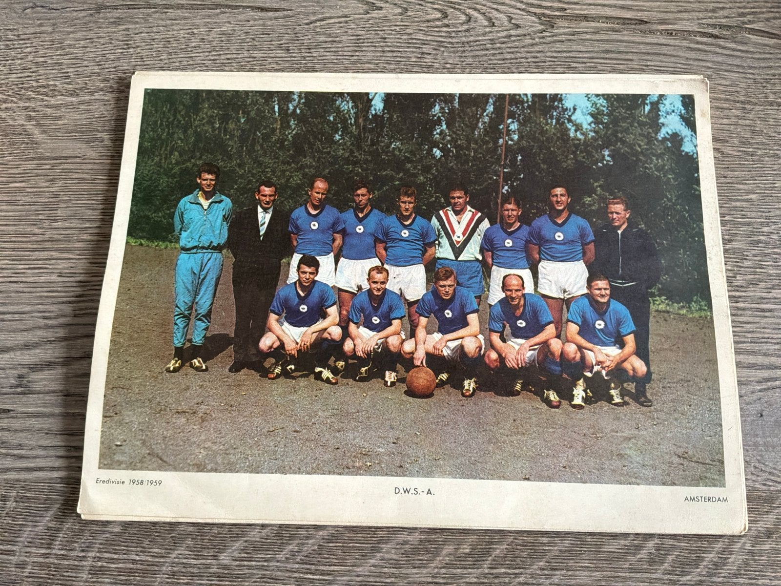 DWS-A Eredivisie 1958-1959 elftalfoto Amsterdam, Verzamelen, Ophalen of Verzenden, Gebruikt, Overige binnenlandse clubs, Poster, Plaatje of Sticker