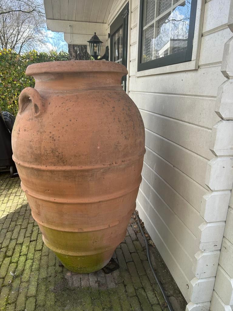 Grote Oude Spaanse Terracotta Kruik - 125 cm Hoog, Ophalen of Verzenden
