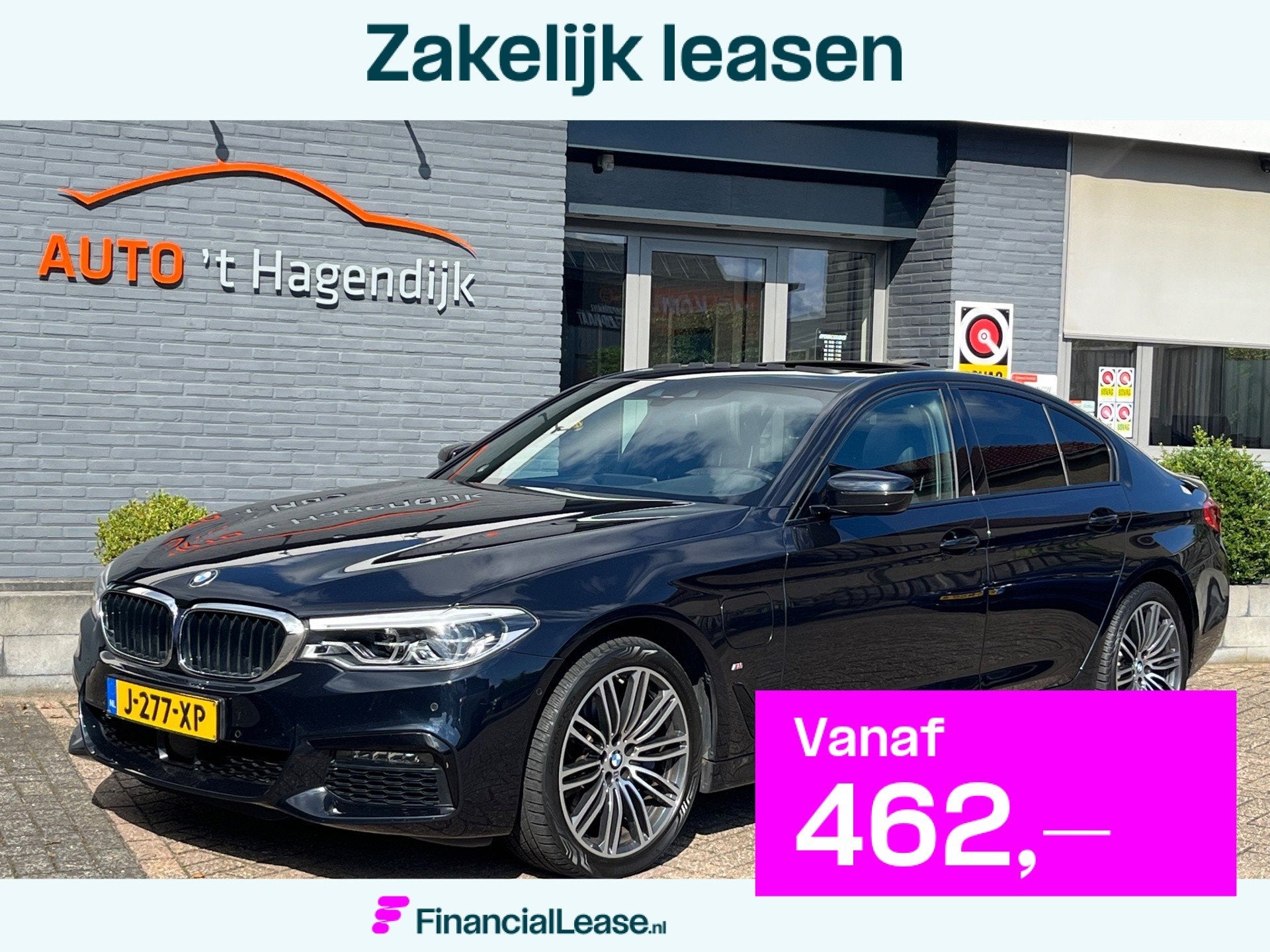 BMW 5-serie 530e xDrive M-Sport HE pano 19" HUD leder, Automaat, 1998 cc, Gebruikt, Zwart