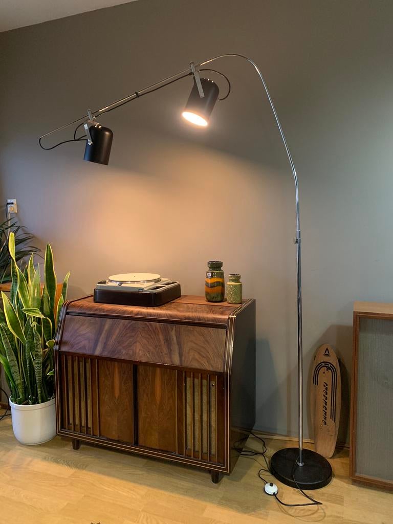 Vintage Gepo vloerlamp, Ophalen of Verzenden, Zo goed als nieuw, Metaal, 150 tot 200 cm