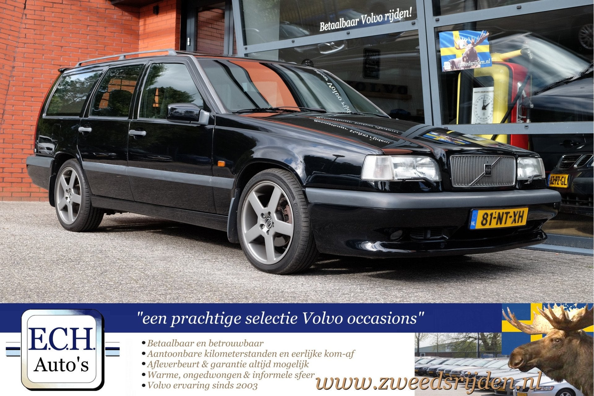 Volvo 850 T5-R Automaat, Schuifdak, gerestaureerd (bj 1994), Met garantie (alle), Zwart, 10 km/l, Stoelverwarming