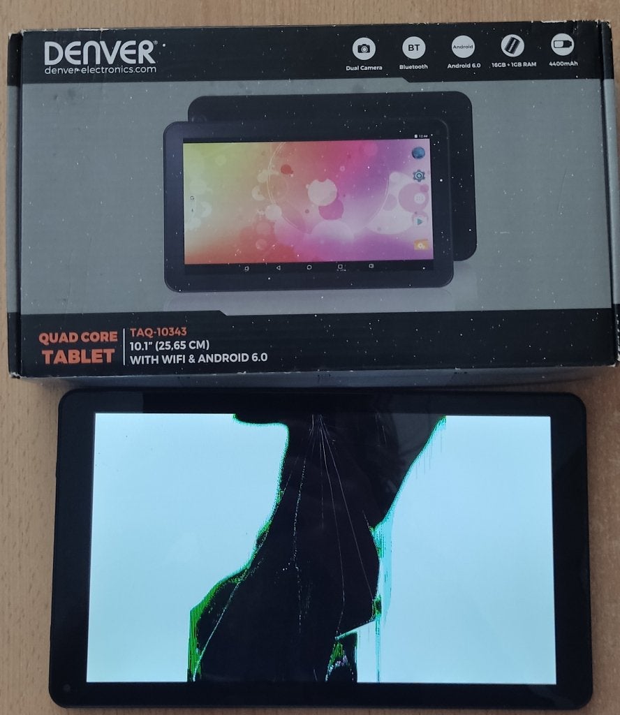 Denver Tablet met kapot scherm, Computers en Software, Android Tablets, Niet werkend, Wi-Fi, Ophalen, 10 inch