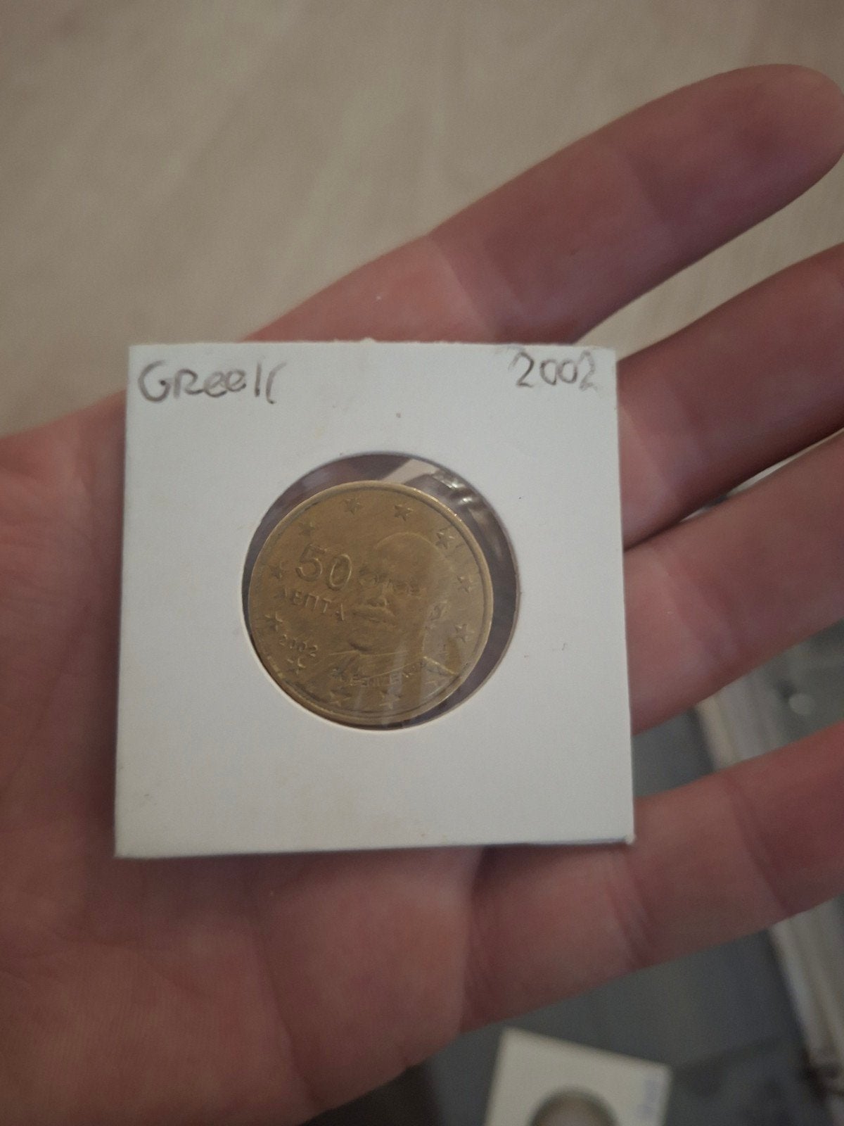 Griekse 50 cent munt 2002, Postzegels en Munten, Munten | Europa | Euromunten, Ophalen of Verzenden, Griekenland, 50 cent, Losse munt