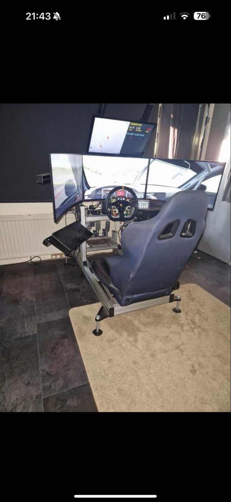 Complete Sim Racing Setup: Heusinkveld, Fanatec, 3x 240Hz Cu, Spelcomputers en Games, Games | Pc, Ophalen, Gebruikt, Racen en Vliegen