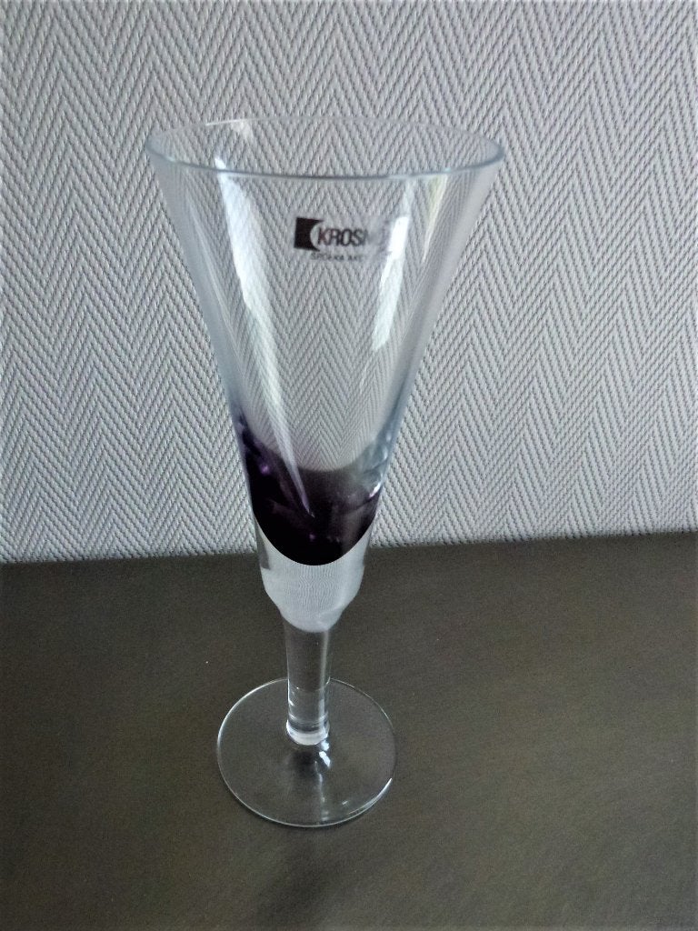 Krosno kristal handgemaakt, modern wijnglas. Nieuw!, Ophalen of Verzenden