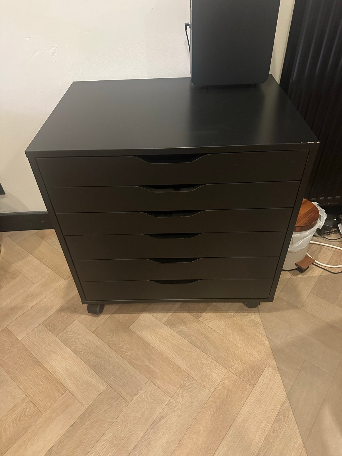 IKEA Alex ladeblok Zwart 5 laden, Ophalen, Minder dan 50 cm, Gebruikt, 5 laden of meer