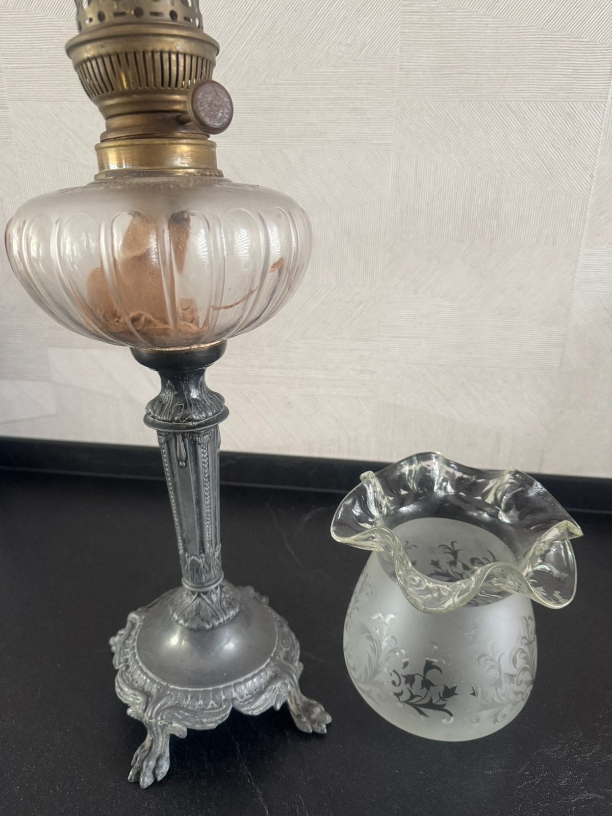 Tinnen olielamp, Antiek en Kunst, Antiek | Lampen, Ophalen of Verzenden