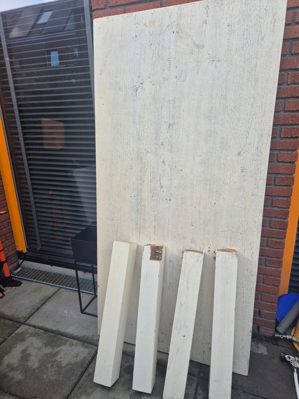 teakhouten robuuste tafel, Ophalen, Gebruikt, Robuust, DIY, Teakhout
