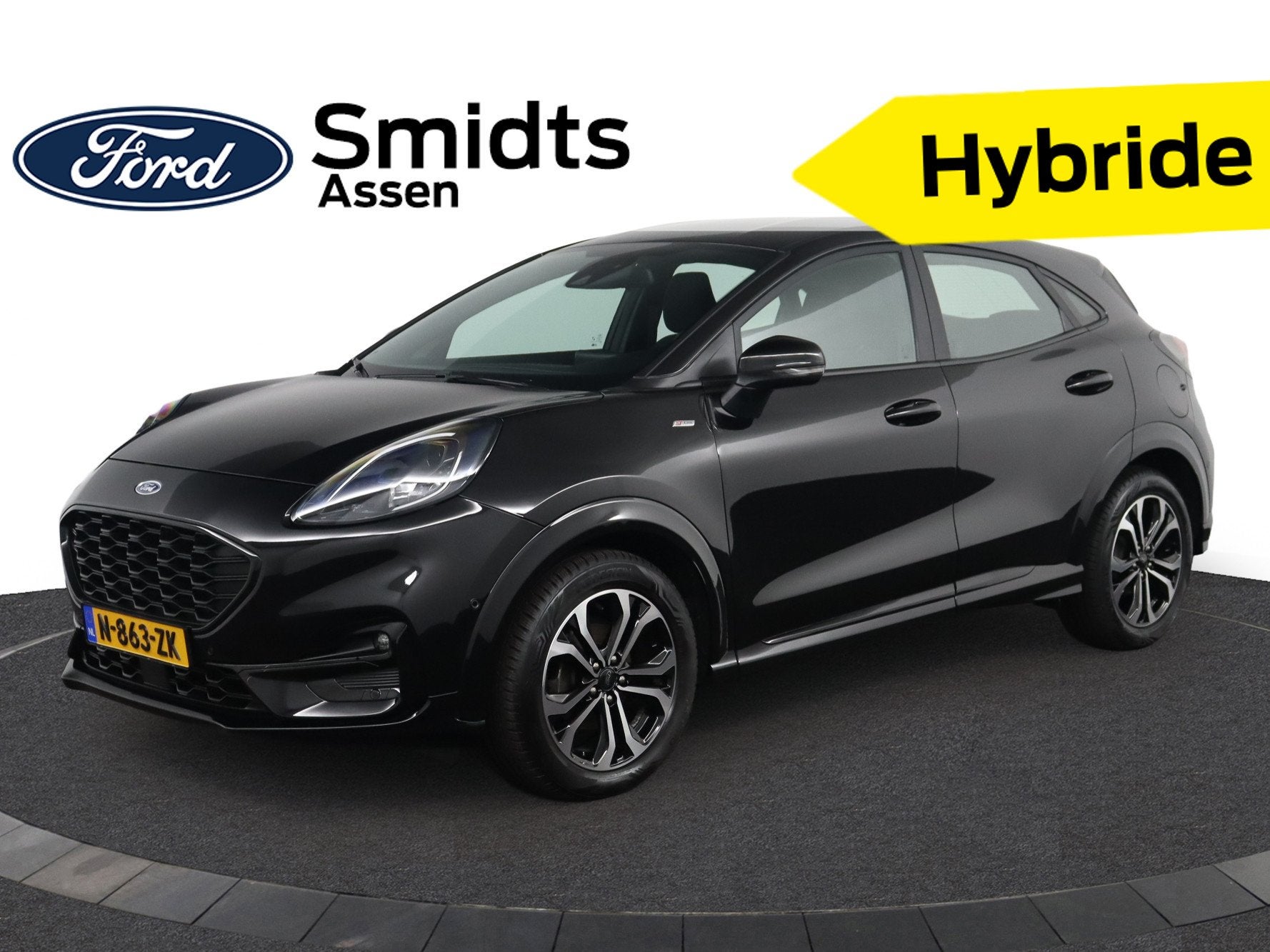 Ford Puma 125pk EcoBoost Hybrid St-line | All Season Banden, Voorwielaandrijving, Stof, Zwart, Zwart