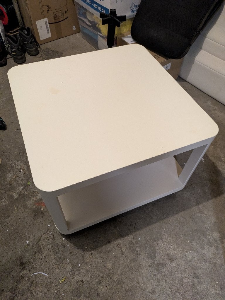 Salontafel op wieltjes, Ophalen, Gebruikt, 50 tot 100 cm, Vierkant