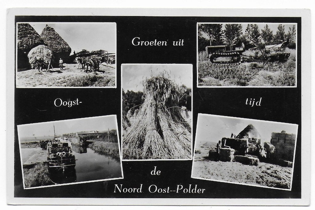 Noord Oost Polder Ansichtkaart uit 1954 ( B7740 ), Ophalen of Verzenden, 1940 tot 1960, Gelopen, Zeeland