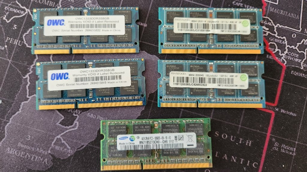 DDR3 Laptop RAM Bundel – 2x 8GB + 3x 4GB – 28GB Totaal, Gebruikt, 8 GB, DDR3, Ophalen of Verzenden