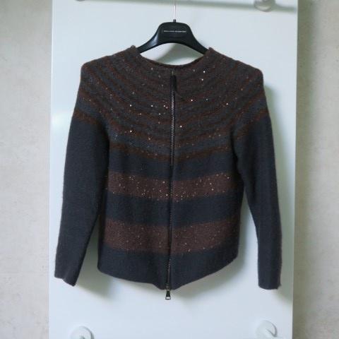 Gileetje streep cashmere wol Fabiana Filippi mt 38 (it 42), Kleding | Dames, Maat 38/40 (M), Bruin, Ophalen of Verzenden, Zo goed als nieuw