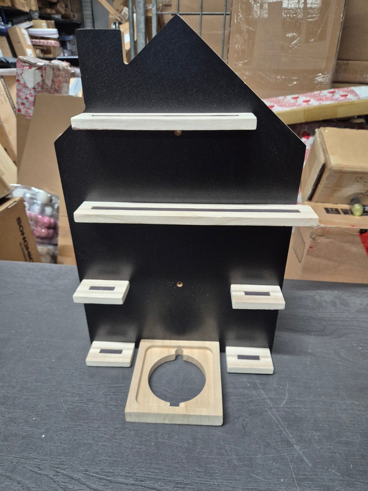 Toniebox rek huisje - Zwart met hout, Ophalen of Verzenden, Zo goed als nieuw, Zwart, Hout