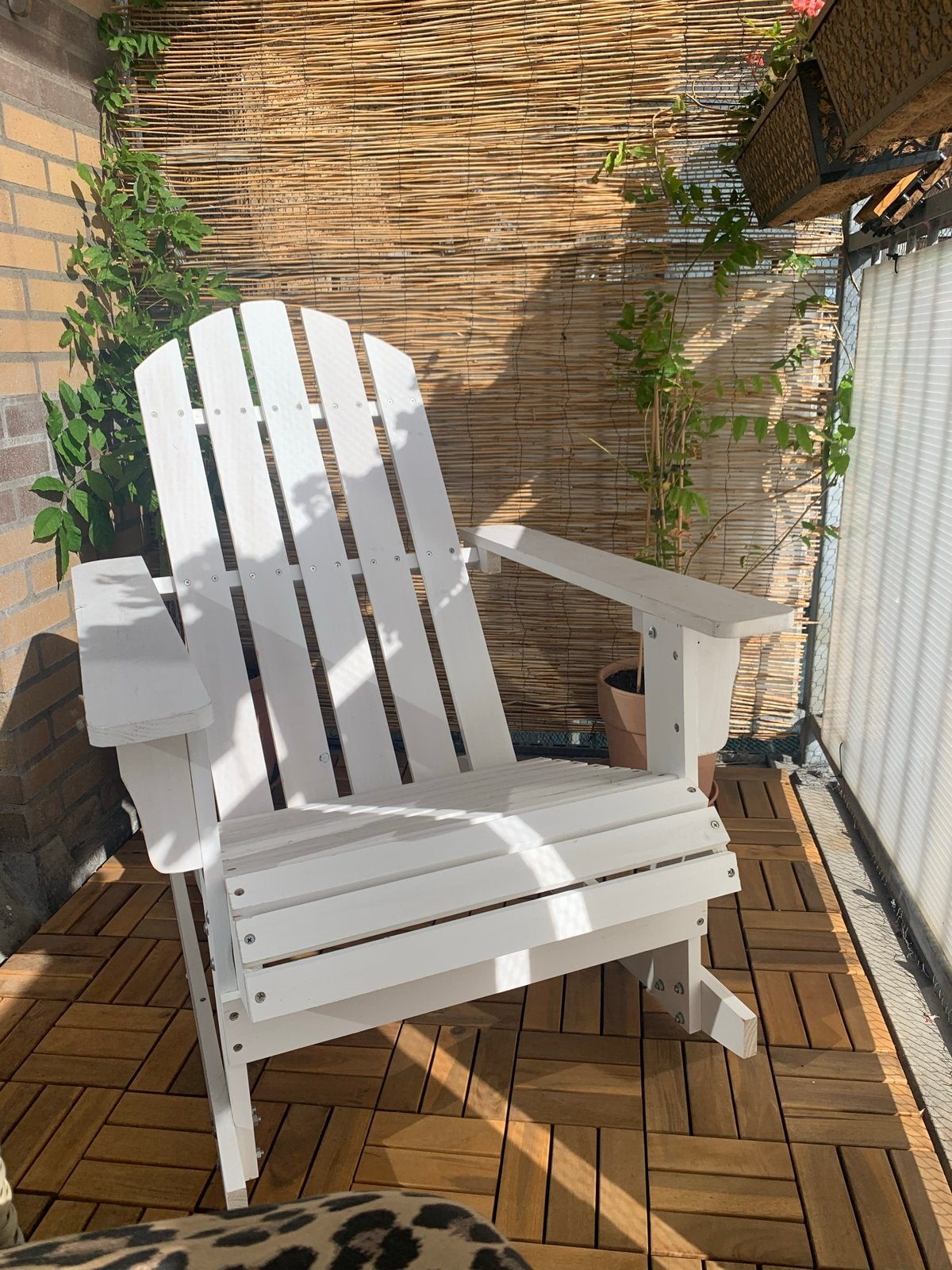 Witte Adirondack stoel - Comfortabele tuinstoel, Tuin en Terras, Ophalen, Gebruikt, Hout