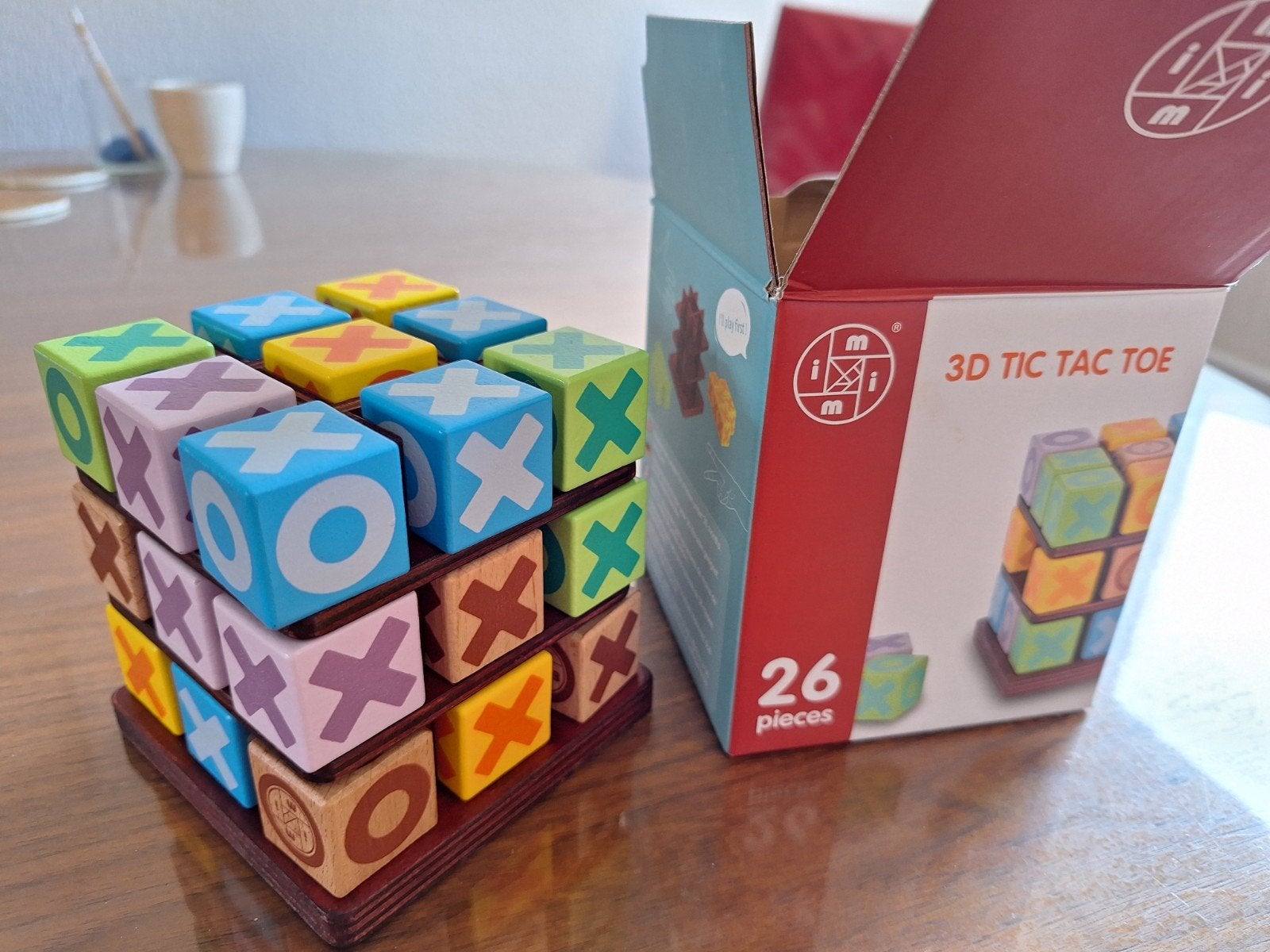 Boter, kaas en eieren 3D, tic tac toe, 3 op een rij, hout., Ophalen of Verzenden, Zo goed als nieuw, Jongen of Meisje