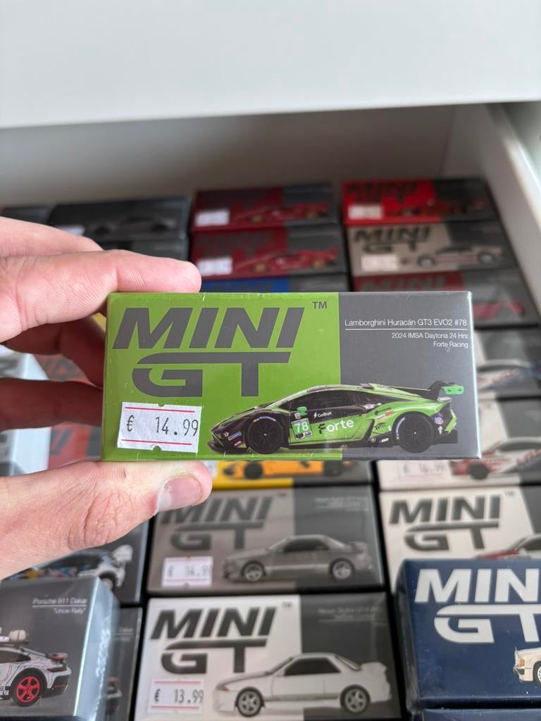 Mini GT Lamborghini Huracán GT3 EVO2 #78, Ophalen of Verzenden, Zo goed als nieuw, Auto