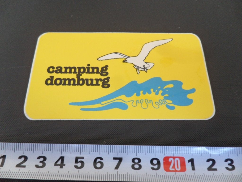 sticker camping domburg - strip zee meeuw, Ophalen, Zo goed als nieuw