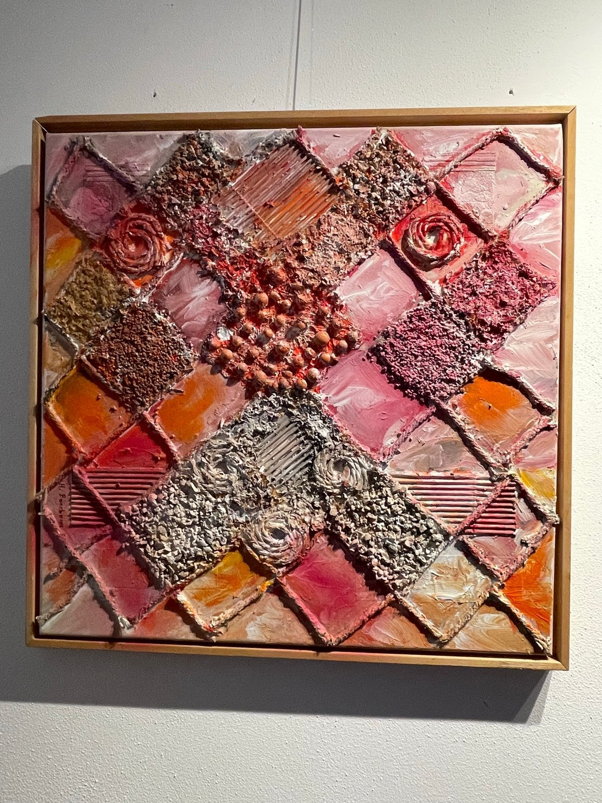 Abstract 3D schilderij Herma Borsboom 60x60 cm oranje, Ophalen