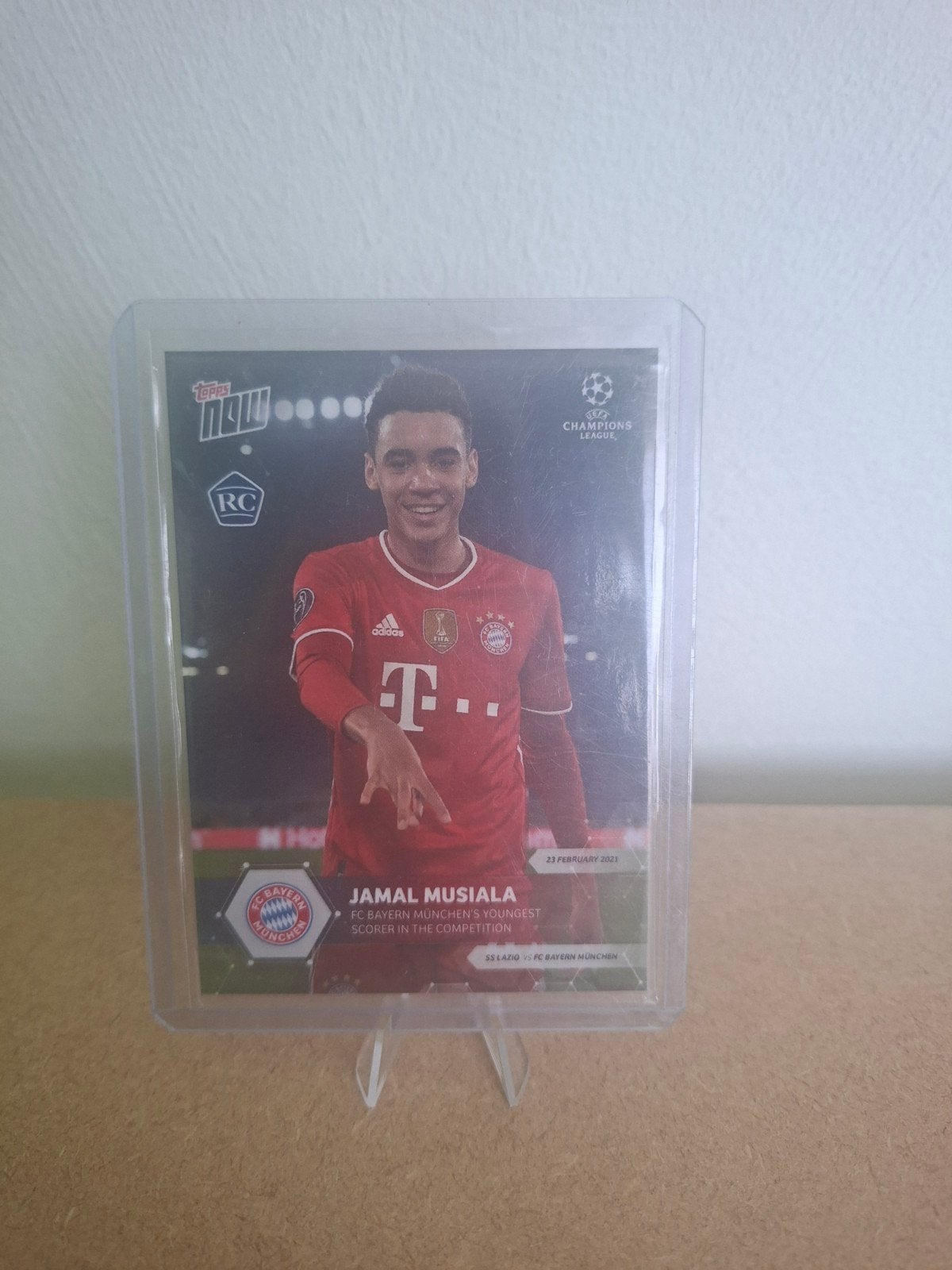 Topps Now Jamal Musiala RC Bayern München Champions League, Ophalen of Verzenden, Zo goed als nieuw, Buitenlandse clubs, Spelerskaart