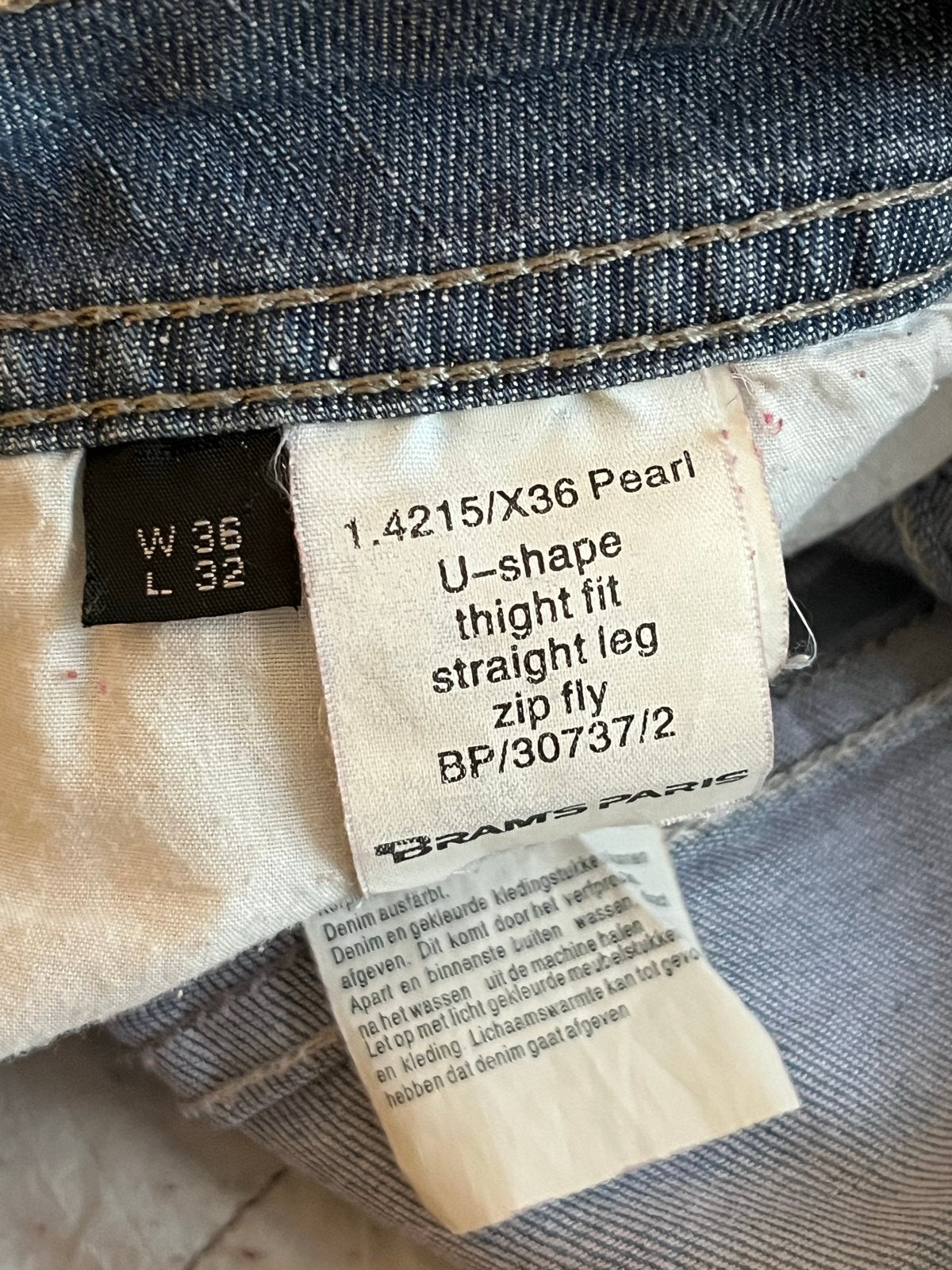 Brams Paris Jeans W36 L32 U-shape straight leg, Ophalen of Verzenden, Gedragen, Blauw, W33 - W36 (confectie 42/44)