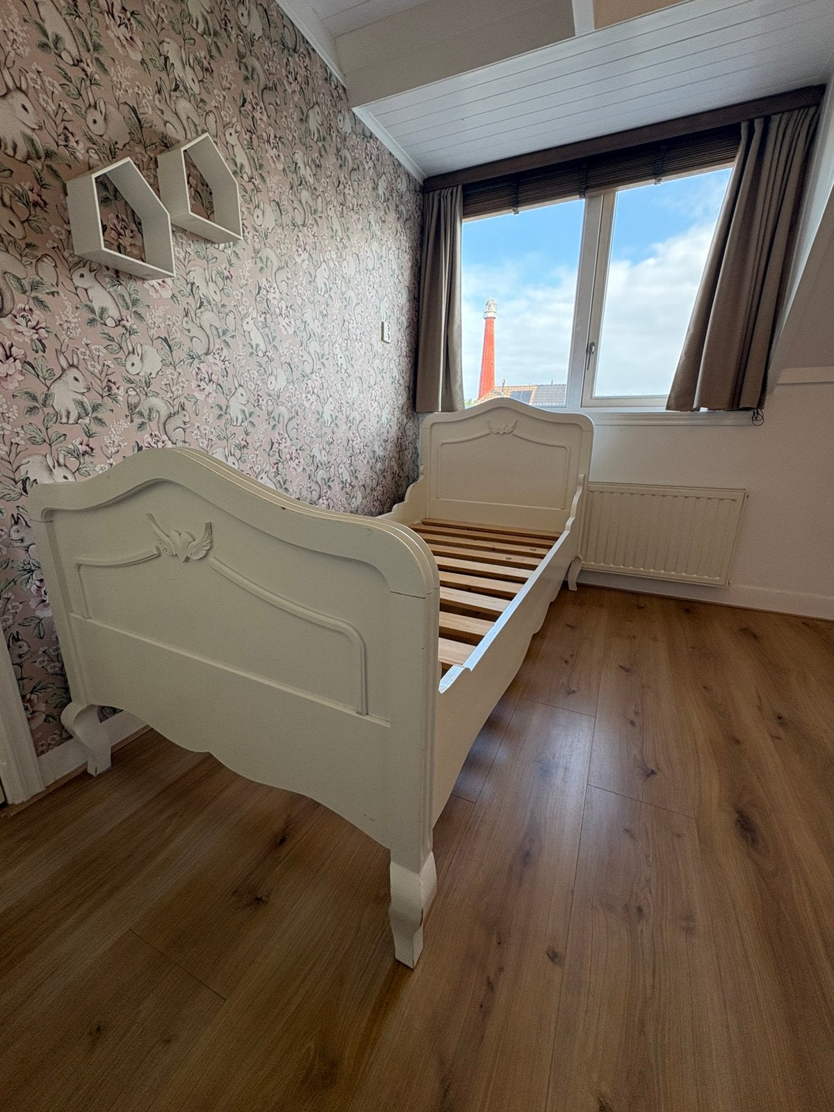 Opsetims meisjesbed 90x200, Huis en Inrichting, Slaapkamer | Bedden, Ophalen, Gebruikt, 90 cm, Eenpersoons