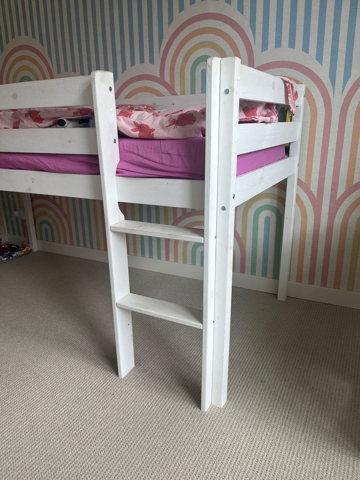 Halfhoogslaper wit - Ideaal voor kinderkamer, Ophalen, Gebruikt, 90 cm, Eenpersoons