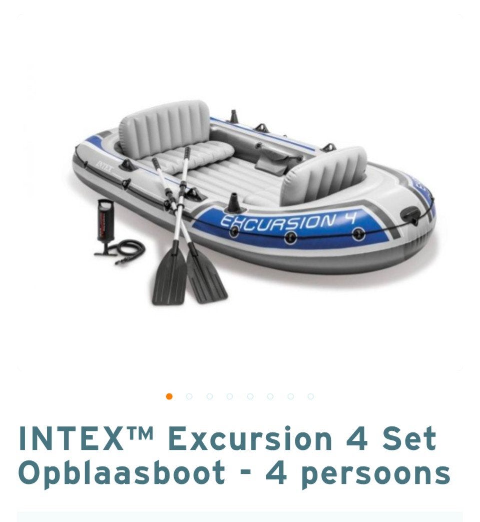 Intex Excursion 4 opblaasboot met Talamex elektromotor, PVC, Elektrisch, Inclusief motor, Zo goed als nieuw