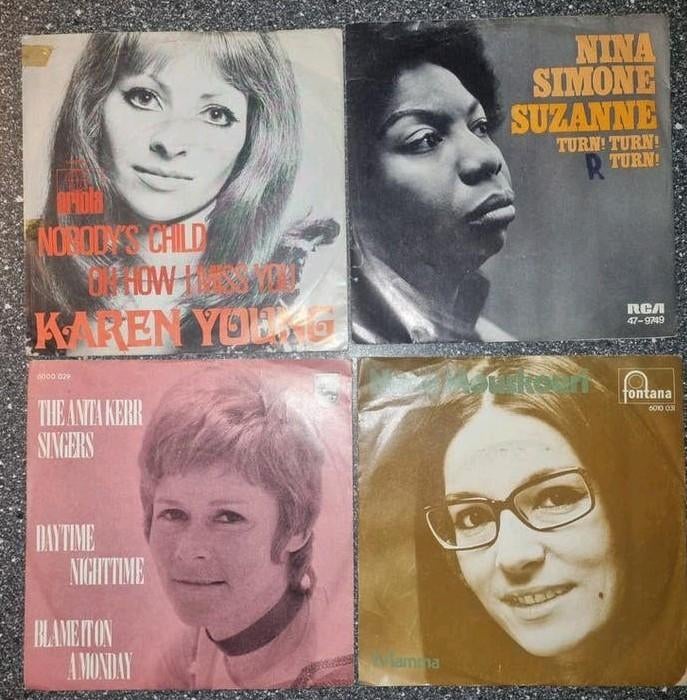 Singles 9 Wereld Zangeressen - Geen Jukebox, Gebruikt, 7 inch, Single, Ophalen of Verzenden