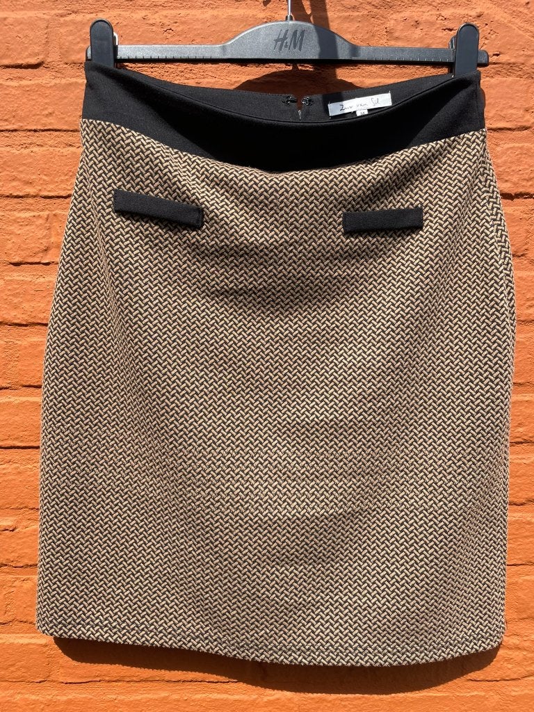 Bruin zwarte rok visgraat patroon merk Zus van Sil medium, Kleding | Dames, Maat 38/40 (M), Bruin, Ophalen of Verzenden, Zus van Sil