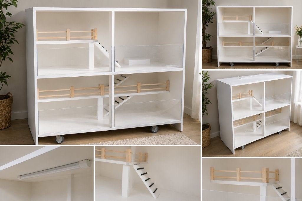Handgemaakte luxe caviaflat – 140  60  120 cm, Dieren en Toebehoren, Knaagdieren en Konijnen | Hokken en Kooien, Ophalen, 110 cm of meer