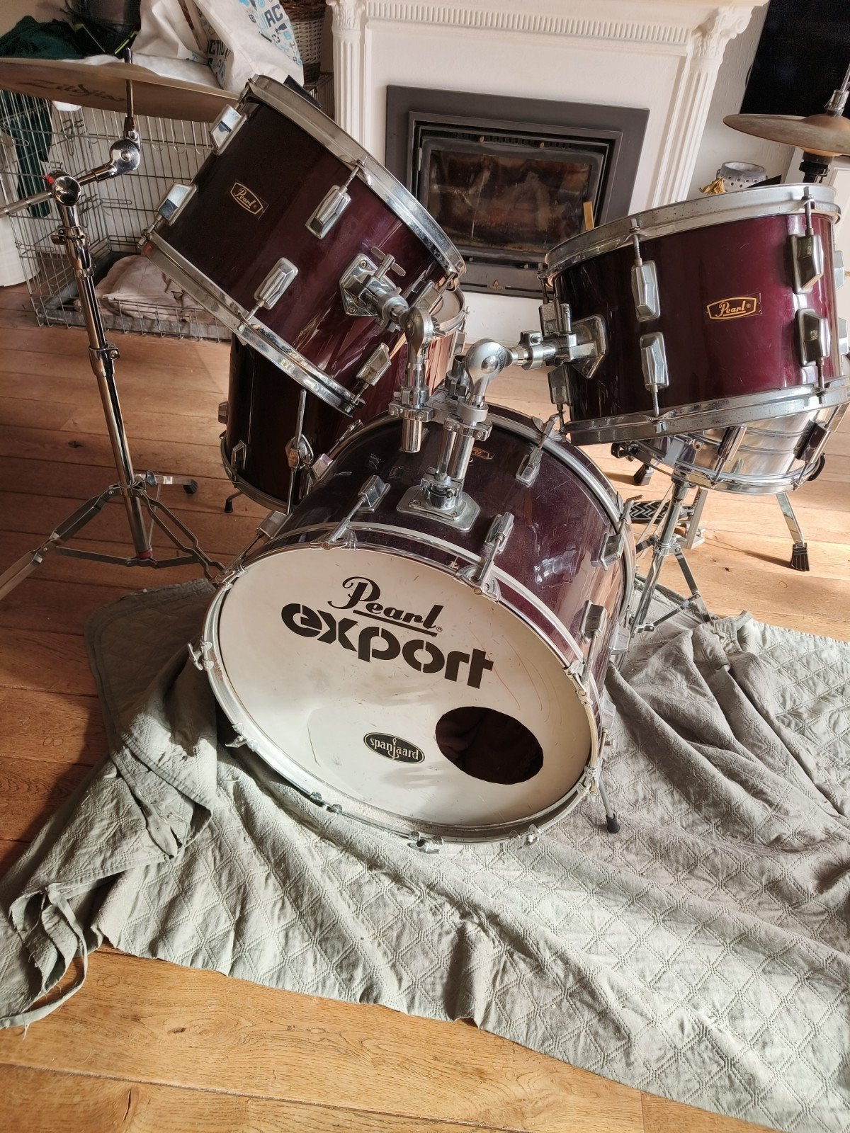 Pearl Export Drumstel - Compleet en Gebruikt, Muziek en Instrumenten, Ophalen, Gebruikt, Pearl