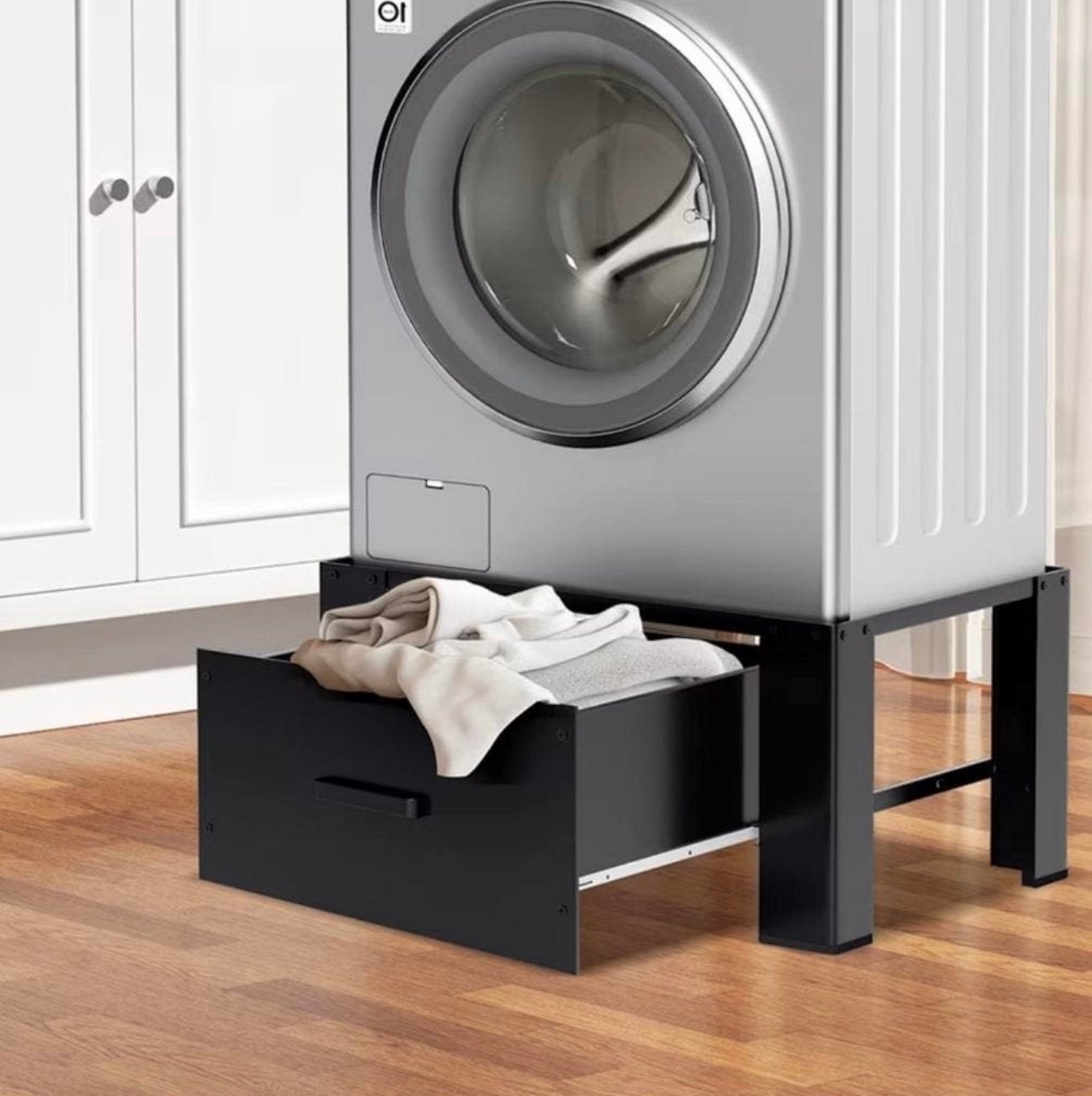 Wasmachine verhoger met lade - Zwart, Witgoed en Apparatuur, Wasmachines, Ophalen, Minder dan 1200 toeren, Minder dan 85 cm, Minder dan 4 kg