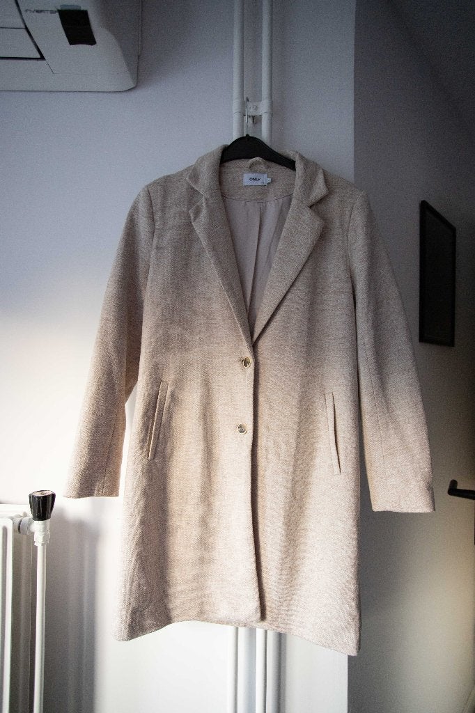 Beige tussenjas / mantel Only maat 38, Kleding | Dames, Maat 38/40 (M), Only, Beige, Ophalen of Verzenden