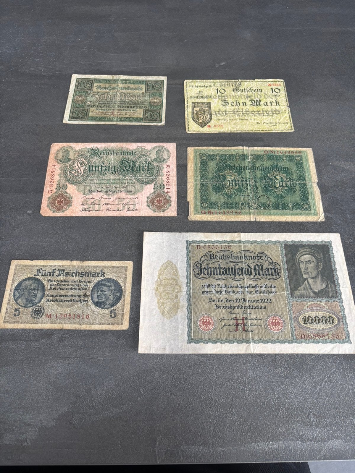 6 Historische Duitse Bankbiljetten Weimarrepubliek, Ophalen of Verzenden