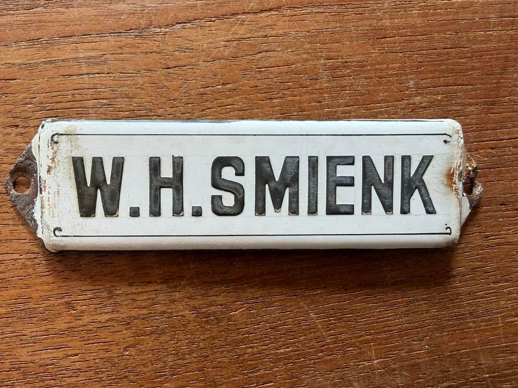 Enaille bordje W.H.Smienk, Ophalen of Verzenden, Zo goed als nieuw