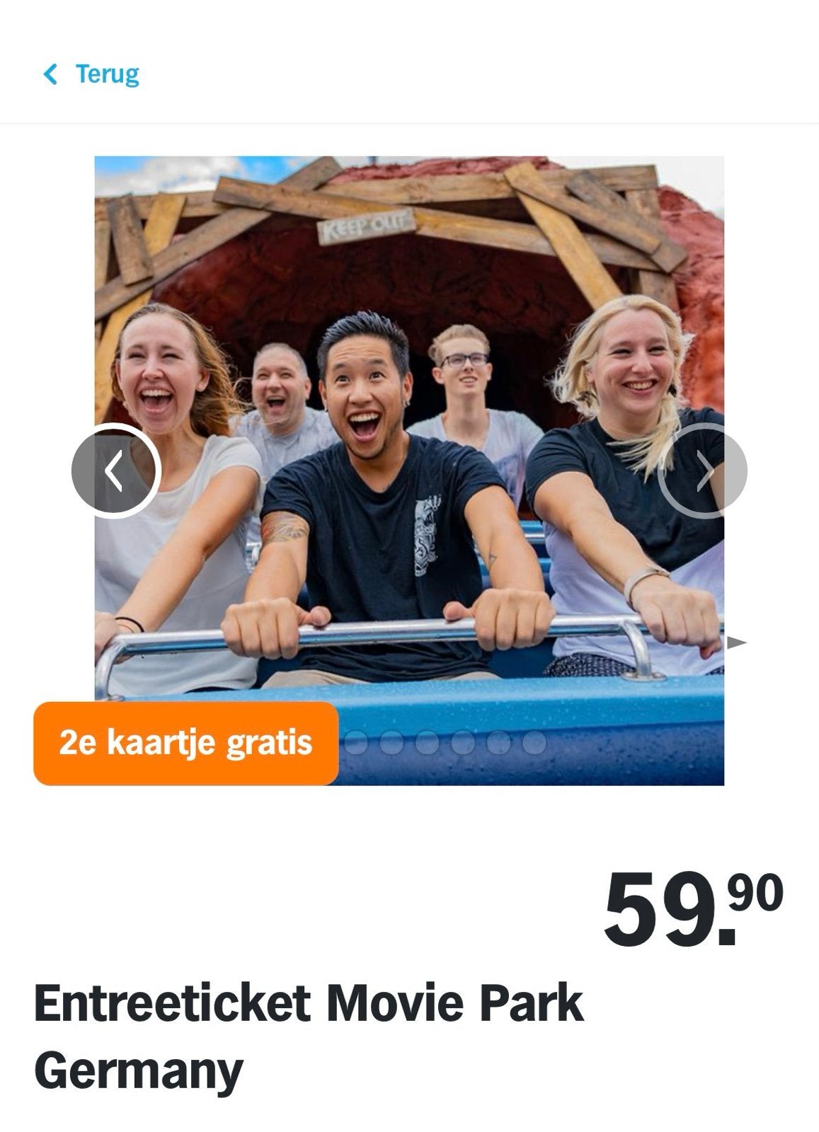 1 Ticket voor Movie park Germany, Eén persoon, Ticket of Toegangskaart