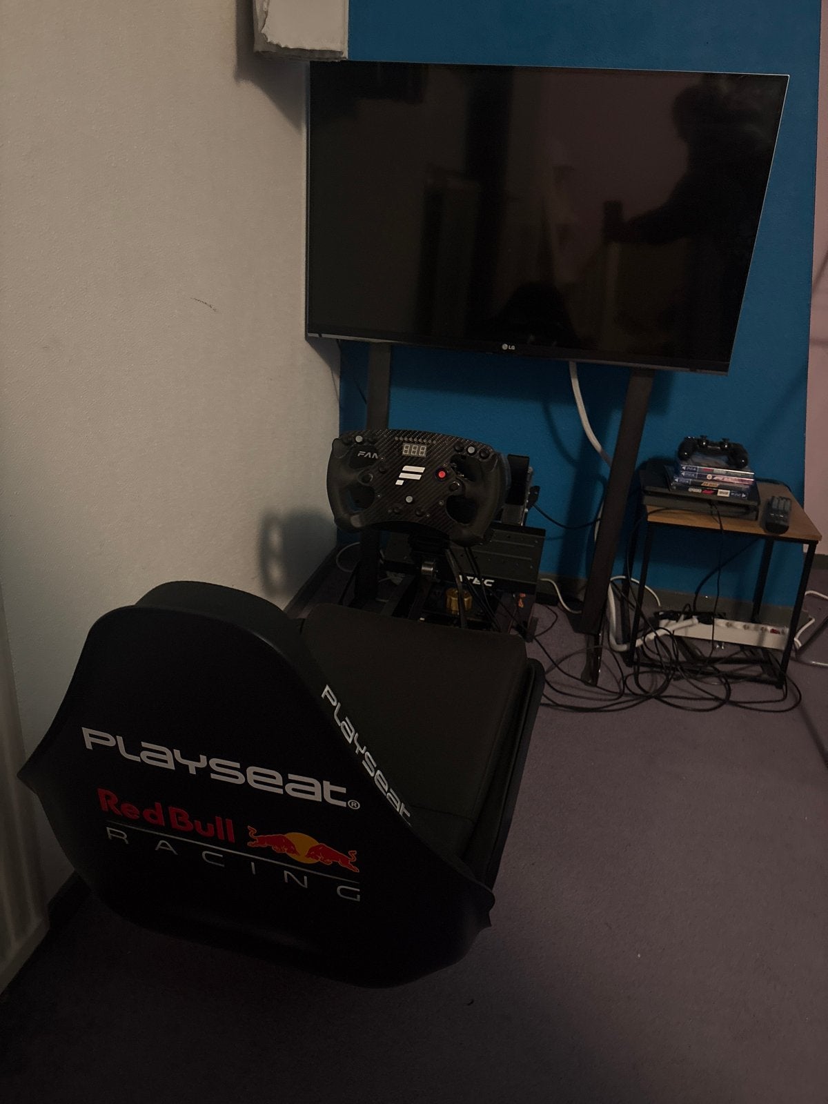 Playseat Red Bull Racing met Fanatec racestuur, Ophalen, Racestoel, Gebruikt, Force feedback