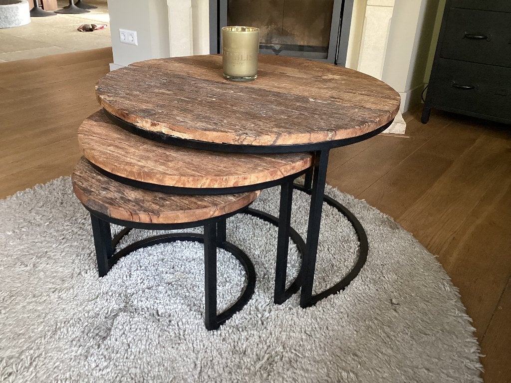 Salontafelset, Huis en Inrichting, Tafels | Salontafels, Ophalen, 50 – 75, Gebruikt, 50 tot 100 cm