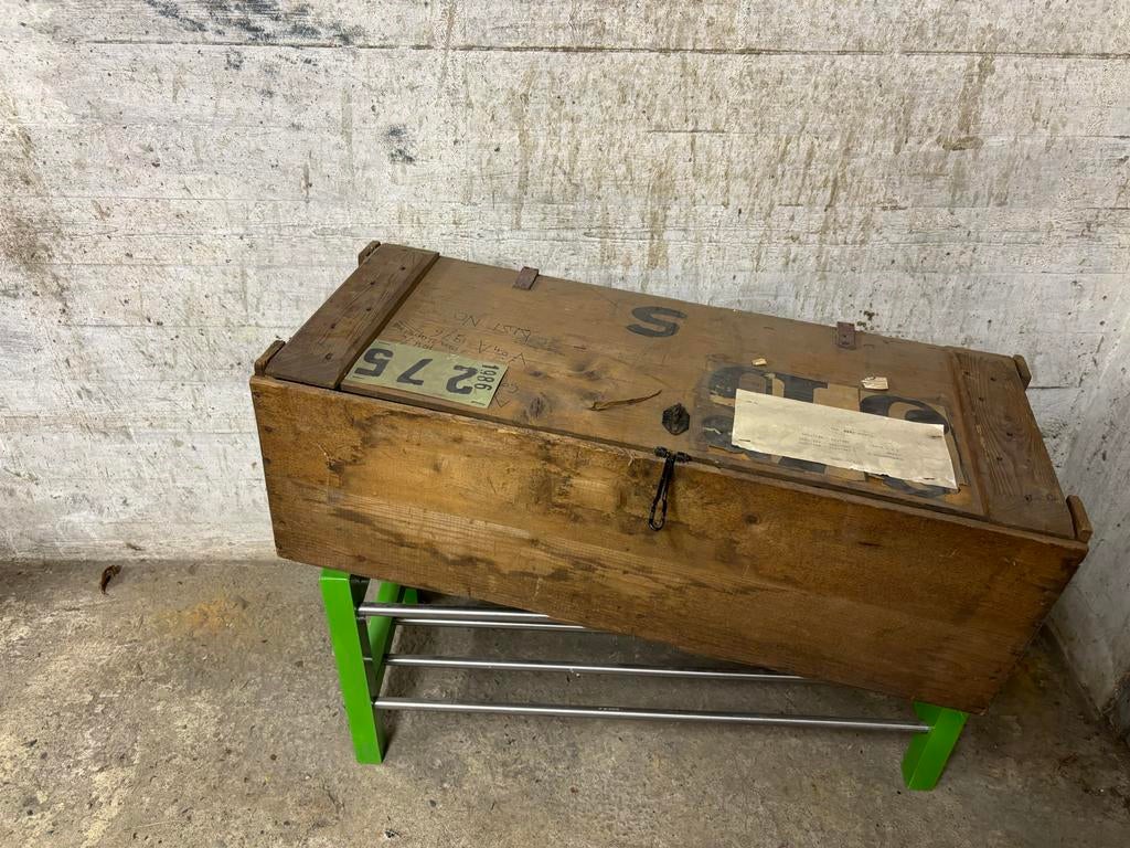 Vintage Houten Kist met Vakken - Unieke Opbergkist, Ophalen, 50 tot 100 cm, Zo goed als nieuw, Minder dan 50 cm