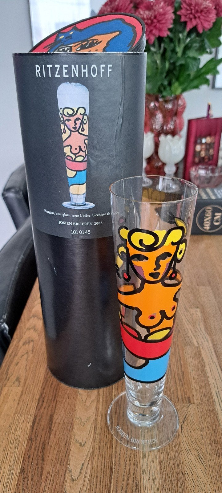 bierglas van josien broeken 2008, Ophalen, Glas of Glazen, Nieuw, Glas