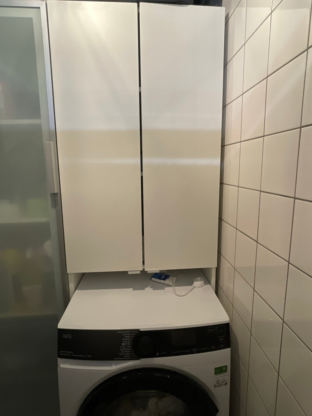 Witte wasmachinekast IKEA - 195x63x32 cm, Huis en Inrichting, Ophalen, Gebruikt
