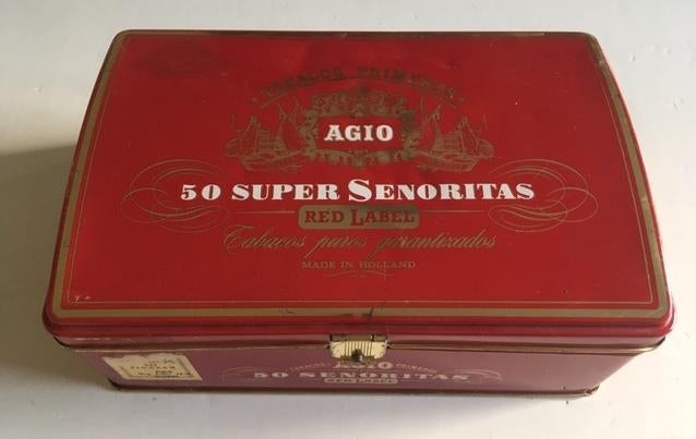 Agio sigarenblikje 50 super senoritas, Ophalen of Verzenden, Gebruikt, Tabaksdoos of Verpakking