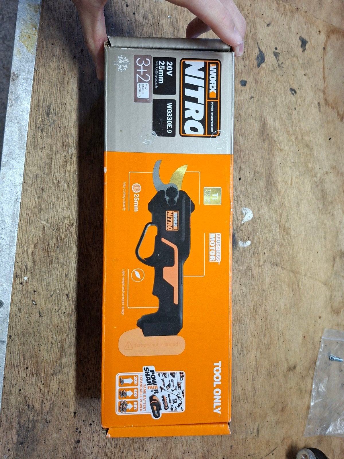 Worx Nitro WG330E.9 Accu Snoeischaar 20V - Nieuw, Tuin en Terras, Ophalen, Nieuw, 20 t/m 29 mm, Worx