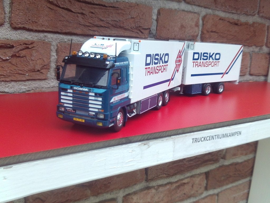 Tekno  Scania  143  Motorwagen  met  Wipkar  van  Disko., Ophalen of Verzenden, Nieuw, Bus of Vrachtwagen, Tekno