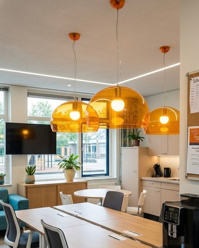 3x Kartell FL/Y Hanglamp – Oranje / Amber, Ophalen, Gebruikt, Kunststof, Modern, origineel design